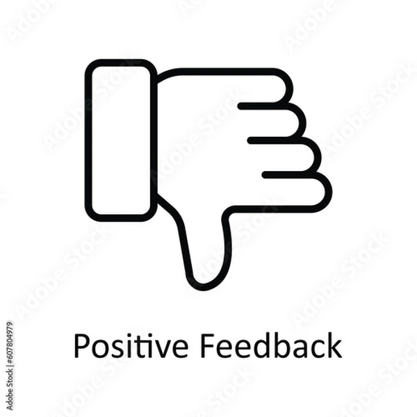 Fototapeta Positive Feedback Vector  outline Icon Design illustration. User interface Symbol on White background EPS 10 File
