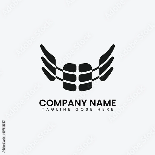 Obraz abstract logo design, hands holding logo template 