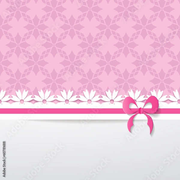 Obraz background with a pattern, a paper ribbon and a white space