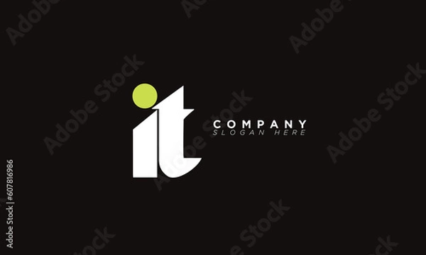 Fototapeta IT Alphabet letters Initials Monogram logo TI, I and T