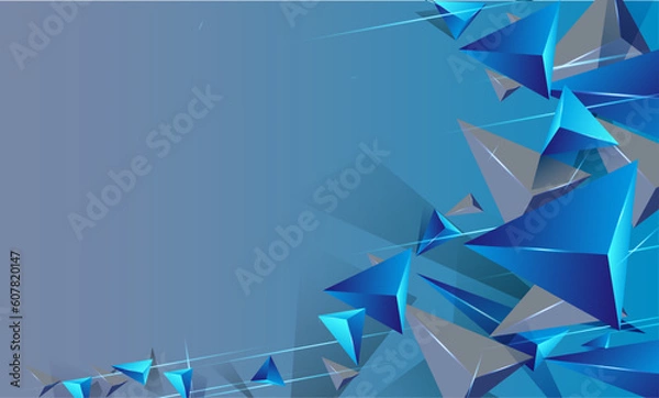 Obraz abstract triangle  blue background