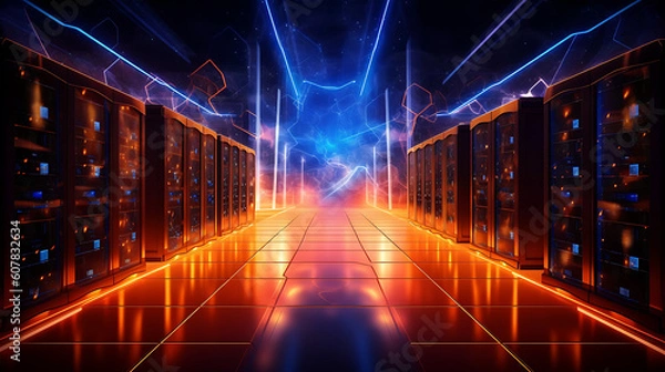 Fototapeta Futuristic Data Center