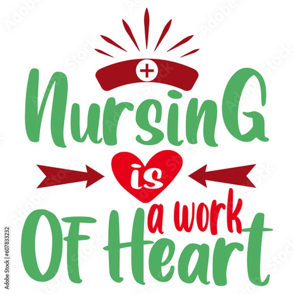 Obraz Retro Nurse T-shirt Design, Vector