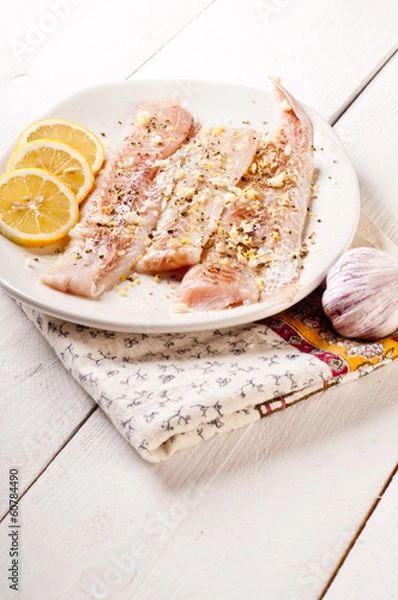 Obraz Fillet of pollack. White fish in spices