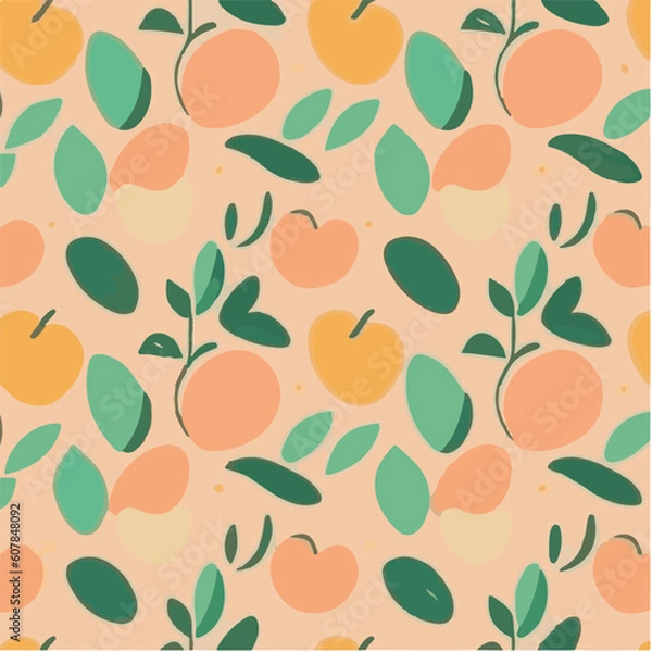 Obraz cute simple peach pattern, cartoon, minimal, decorate blankets, carpets, for kids, theme print design
