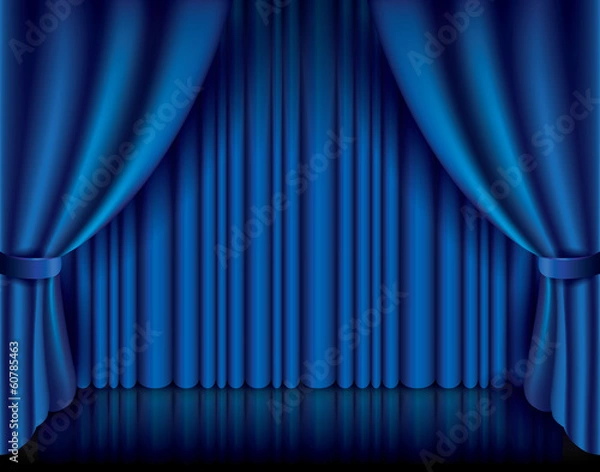 Fototapeta Blue curtain vector illustration
