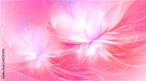 Fototapeta Pink background with harmonious curved lines for graphic design or web design, generative AI