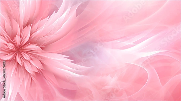 Fototapeta Pink background with harmonious curved lines for graphic design or web design, generative AI