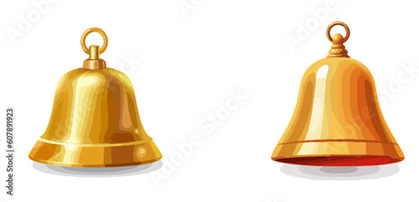 Obraz Notification bell Incoming inbox message vector Ringing bell and notification for clock and smartphone, alarm alert