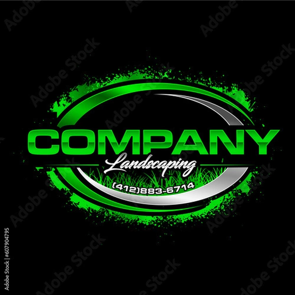 Obraz lawn care logo design creative idea vector design inspiration