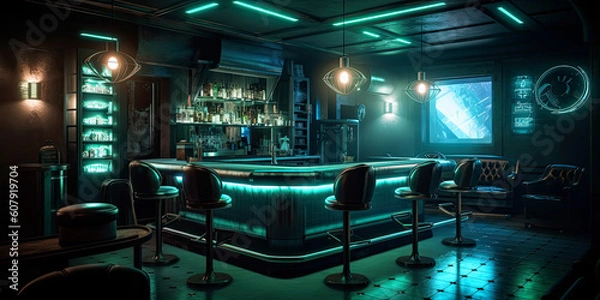 Fototapeta Green Bar, Generative AI