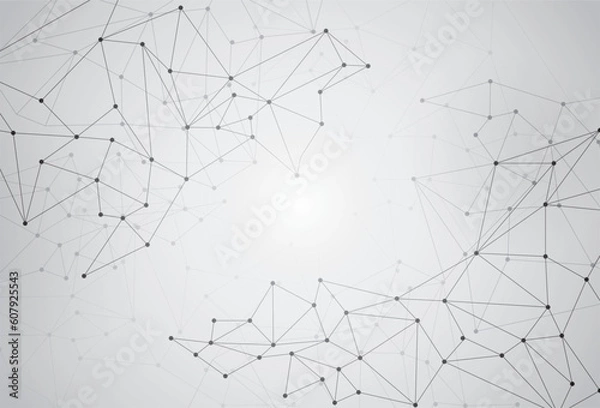 Obraz technology vector background, network connection, minimalist abstract geometric polygonal, web background