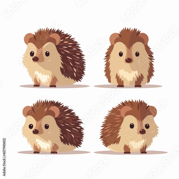 Fototapeta Vector hedgehog illustrations capturing their unique charm.
