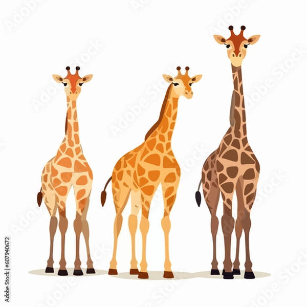 Fototapeta Creative giraffe illustrations showcasing their distinctive features.