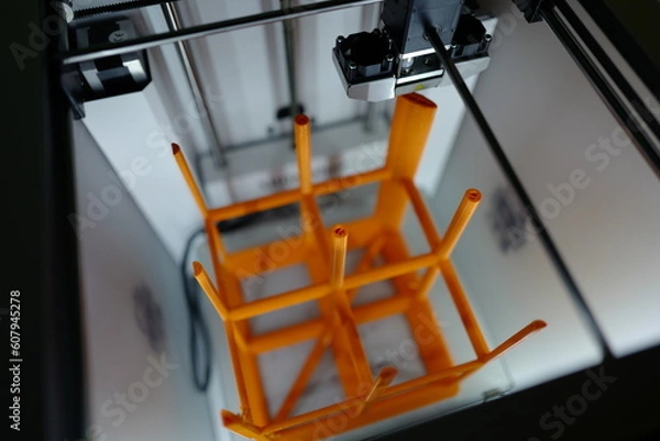Fototapeta side orange drink holder table module structure 3d printed
