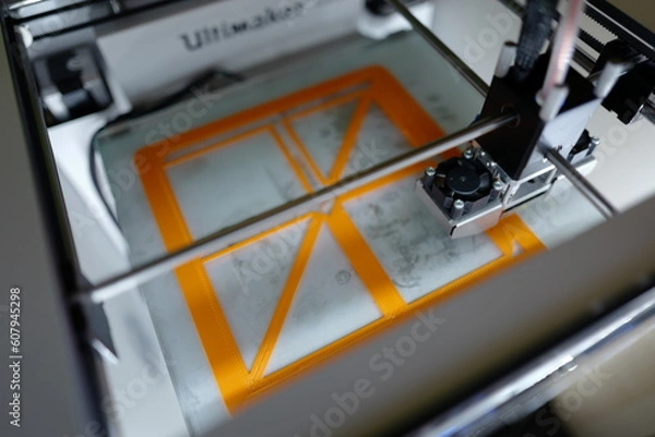 Fototapeta orange drink holder 3d printed first layers table module structure