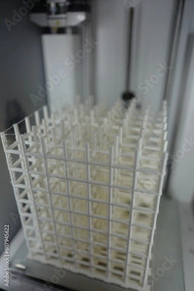 Fototapeta cubes engineering construction scale model architecture 3d printing top view