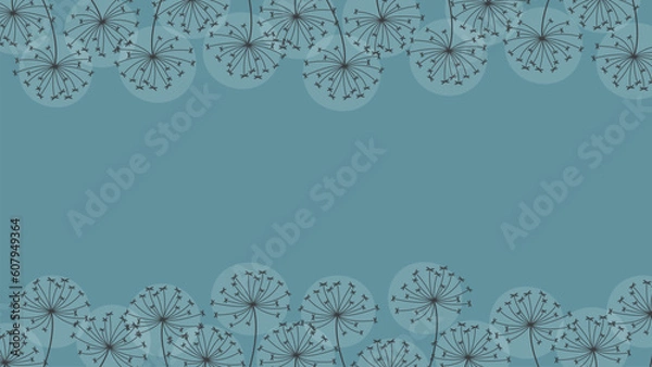 Obraz doodle dandelion frame border and copy space.