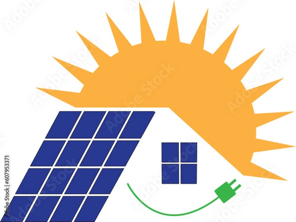 Obraz Solar energy logo design idea