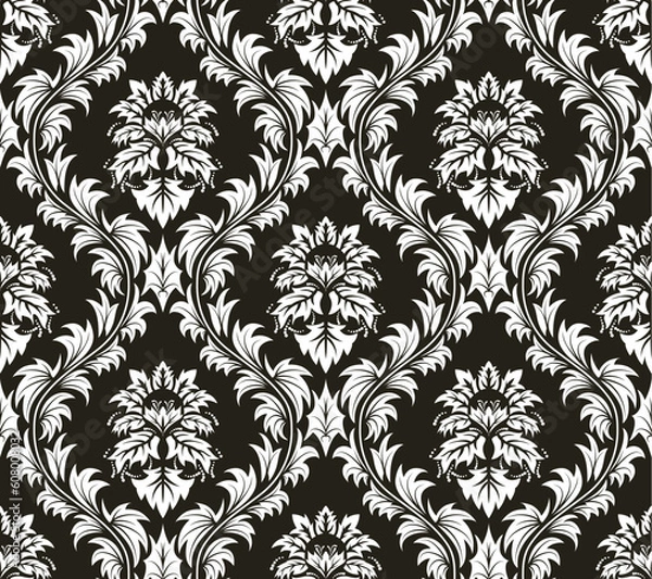 Fototapeta Damask seamless vector background.  For easy making seamless pattern just drag all group into swatches bar, and use it for filling any contours.