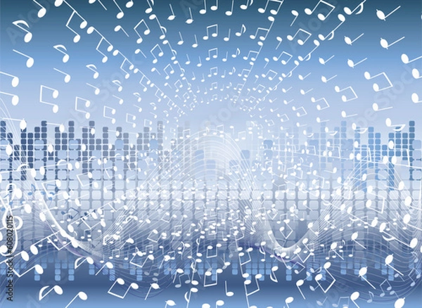 Fototapeta Illustration of Music retro background with equalizer