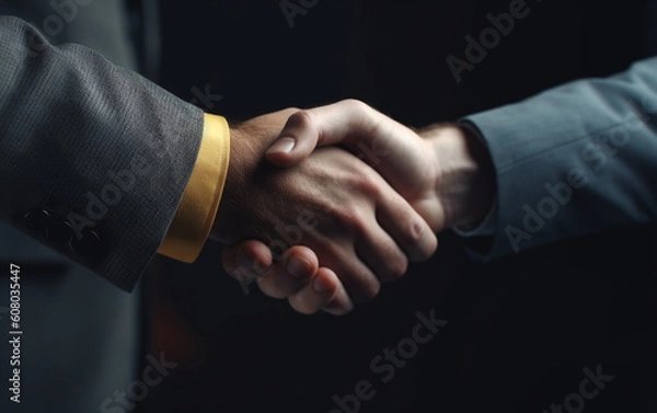 Fototapeta Business people Closing the Deal Handshake in Business Negotiation,  Generative AI