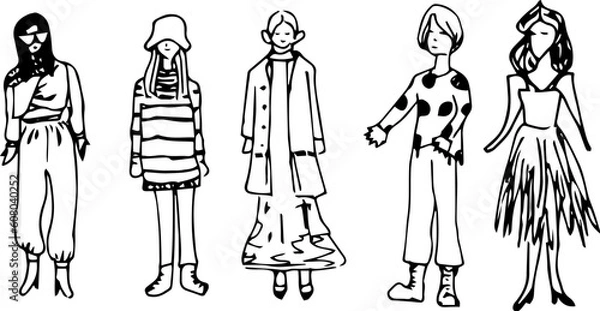 Fototapeta 여자 사람 패션 바지 치마