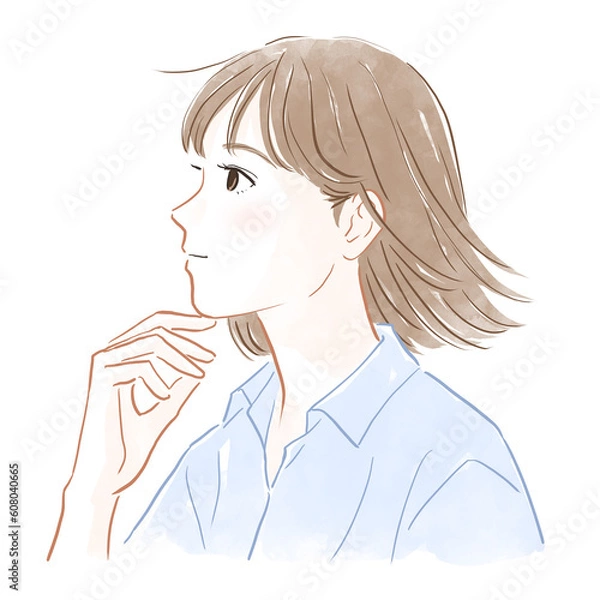 Obraz 見上げる女性