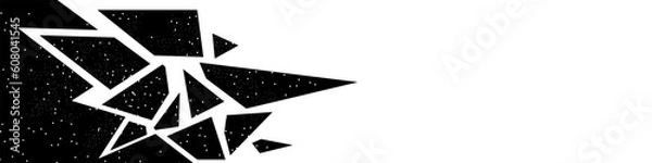 Obraz Abstract background with black and white broken shapes. Modern dark abstract vector texture.