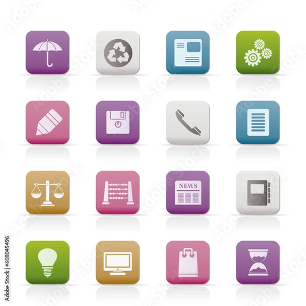 Fototapeta Business and Office internet Icons - Vector icon Set