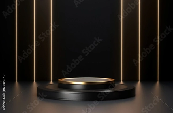 Fototapeta podium view with luxury background, generative ai