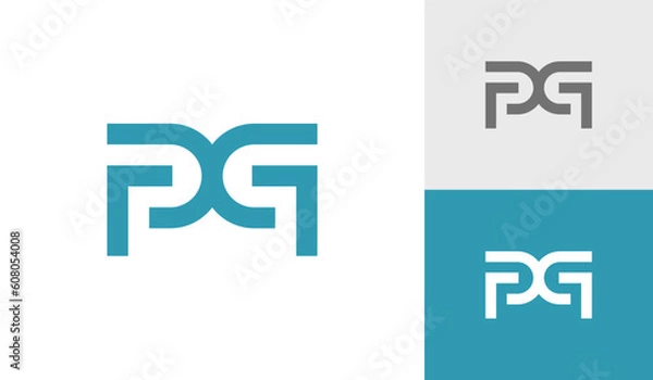 Fototapeta Letter PG initial monogram logo design