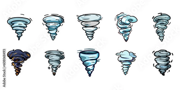 Obraz Tornado vector set collection graphic clipart design