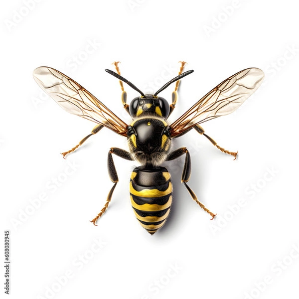 Fototapeta wasp isolated on white background, Generative AI