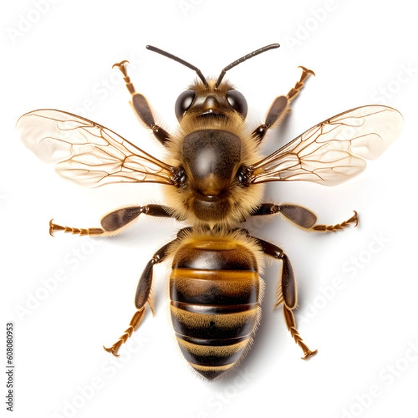Fototapeta bee isolated on white background, Generative AI