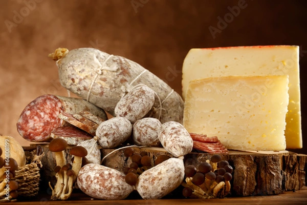 Fototapeta Wędliny i sery