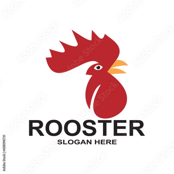 Obraz Rooster head logo vector icon symbol illustration design