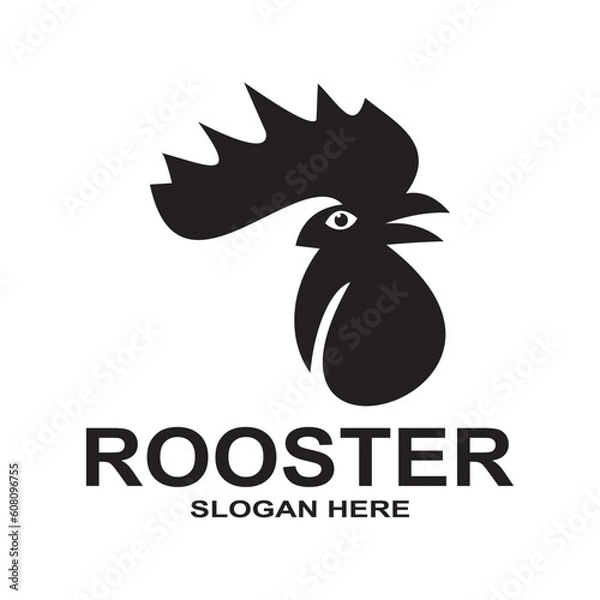 Obraz Rooster head logo vector icon symbol illustration design