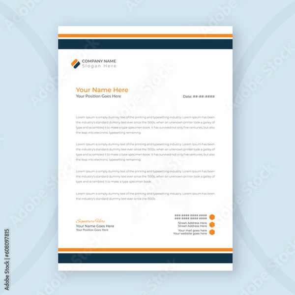 Fototapeta Modern Creative and Clean business style letterhead template of your company
