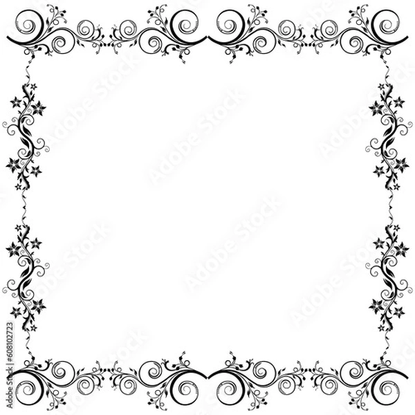 Fototapeta illustration of floral vector background on isolated background