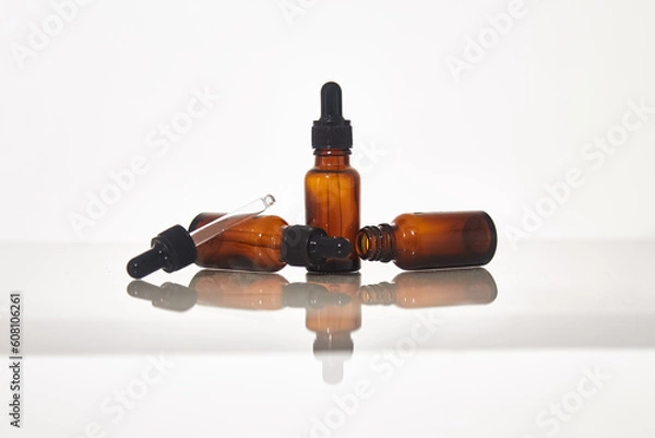 Obraz Serum dropper bottle on white background