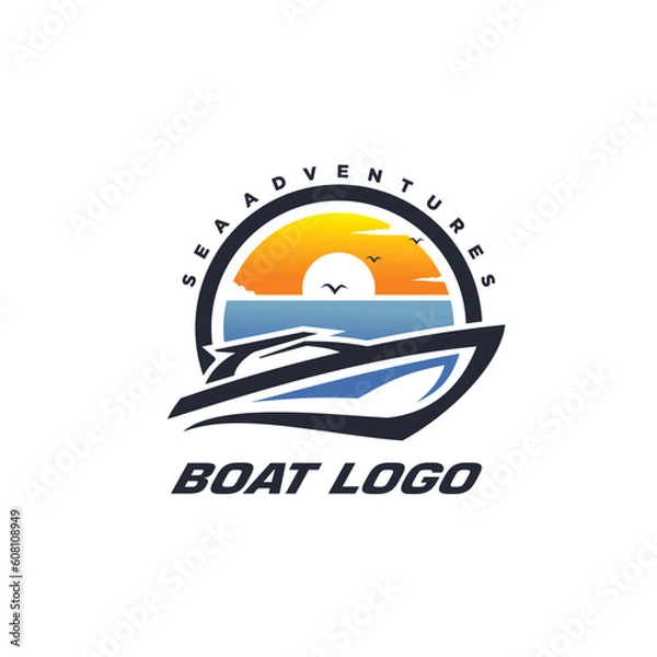 Obraz Free vector boat logo template design