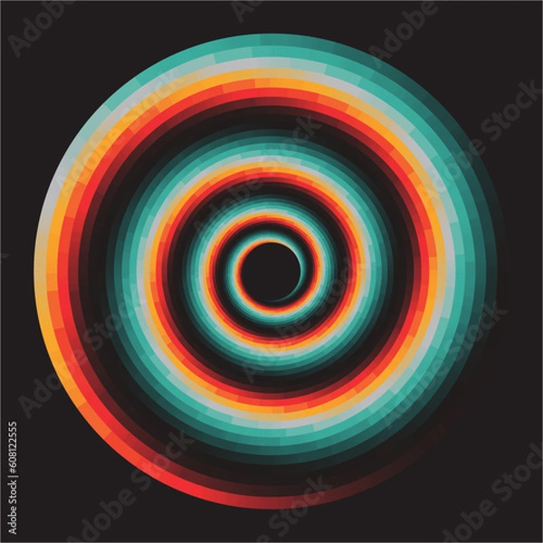 Obraz Vivid abstract background. Beautiful swirl trail effect frame. Mystical portal. ring lens flare effect is simple to use and add to the background. 3D illustration. colored circles.