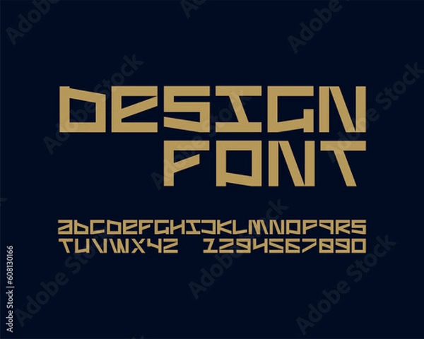 Obraz the futuristic bold digital designer font set