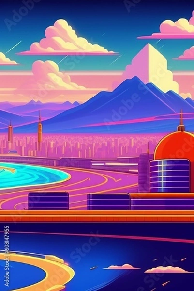 Obraz landscape with houses