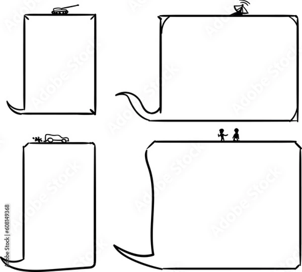 Fototapeta Cartoon Dialog Boxes or Bubbles for Comic