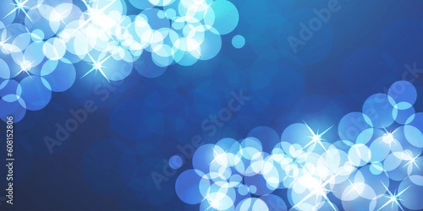 Fototapeta Sparkling Glittering Bubbly Abstract Background Design - Blue and White Colored Multi Purpose Template, Base for Holiday Designs, Includes Copyspace, Place, Room for Your Text