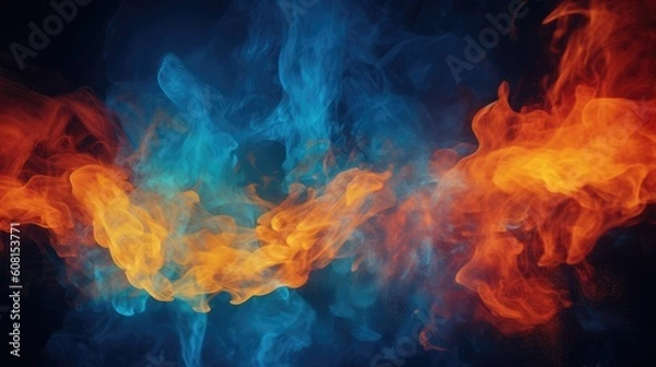 Obraz A fire in a blue and orange background
