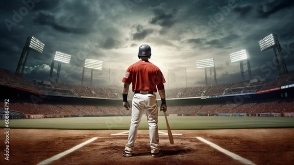 Fototapeta Baseball Player, Generative AI, Illustration