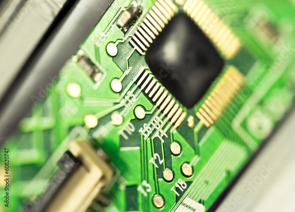Fototapeta Detail of electronic board ,Macro with extremely shallow dof.